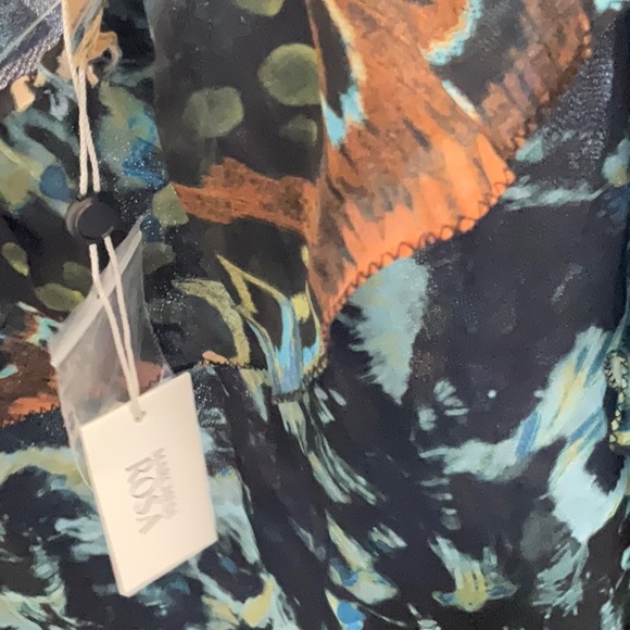 MARCHESA Printed Ruffle Mini Dress      Color: Blue Multi - Picture 11 of 12